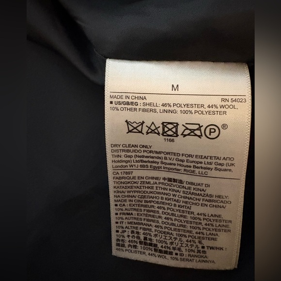 Banana Republic Factory Wool Blend Coat size Medium - Picture 7 of 9